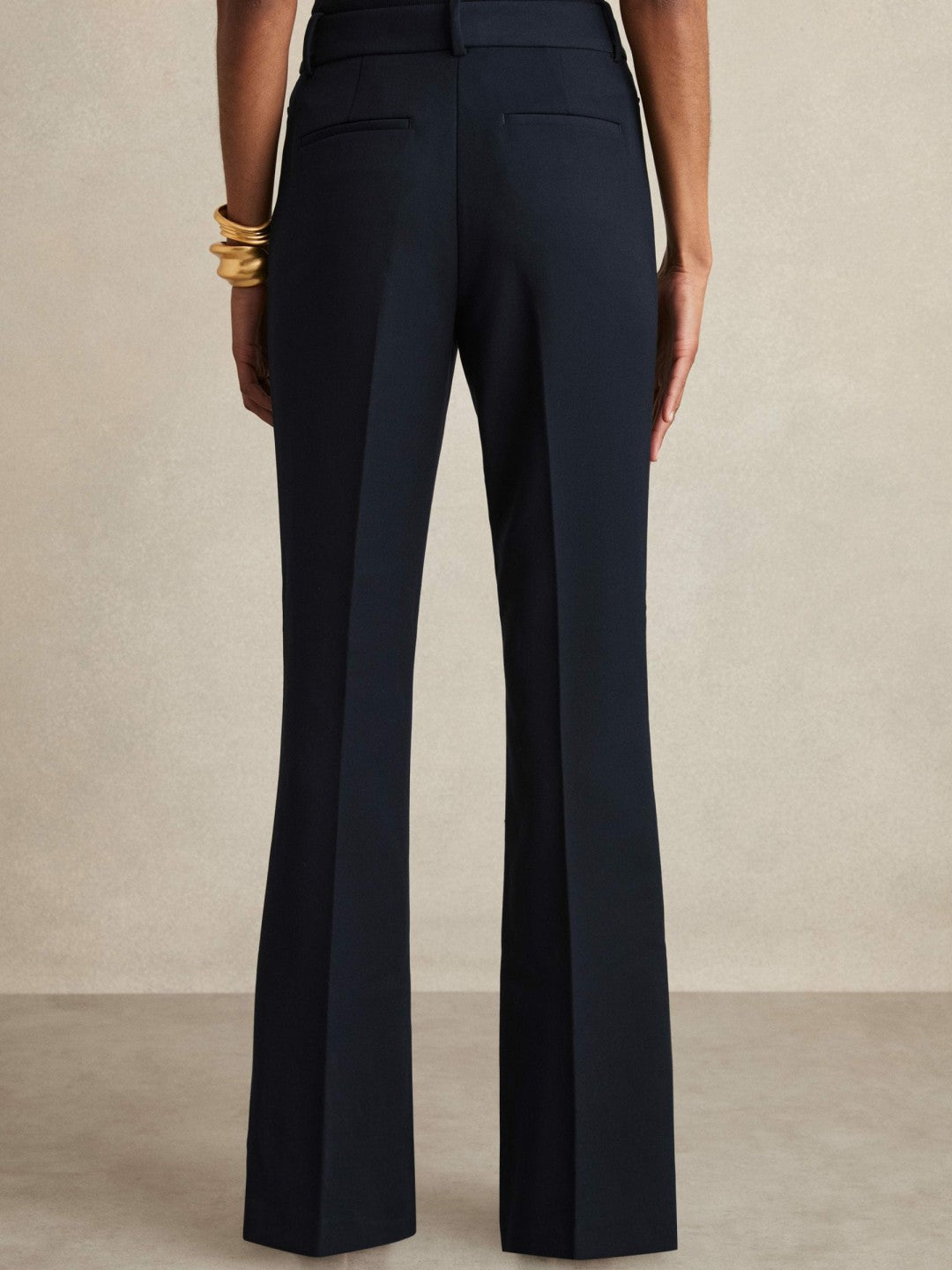 Flared Suit Trousers in Navy | Reiss Women Recommended