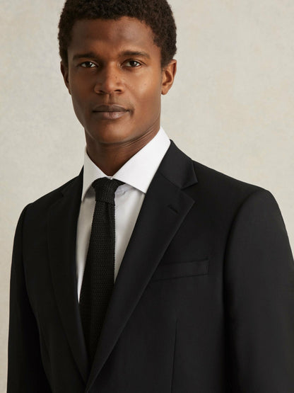 Wool-Blend Single-Breasted Suit Jacket Slim-Fit in Black | Reiss Men Trending