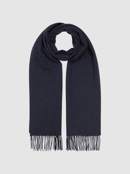 Wool and Cashmere Scarf in Navy | Reiss Men Trending