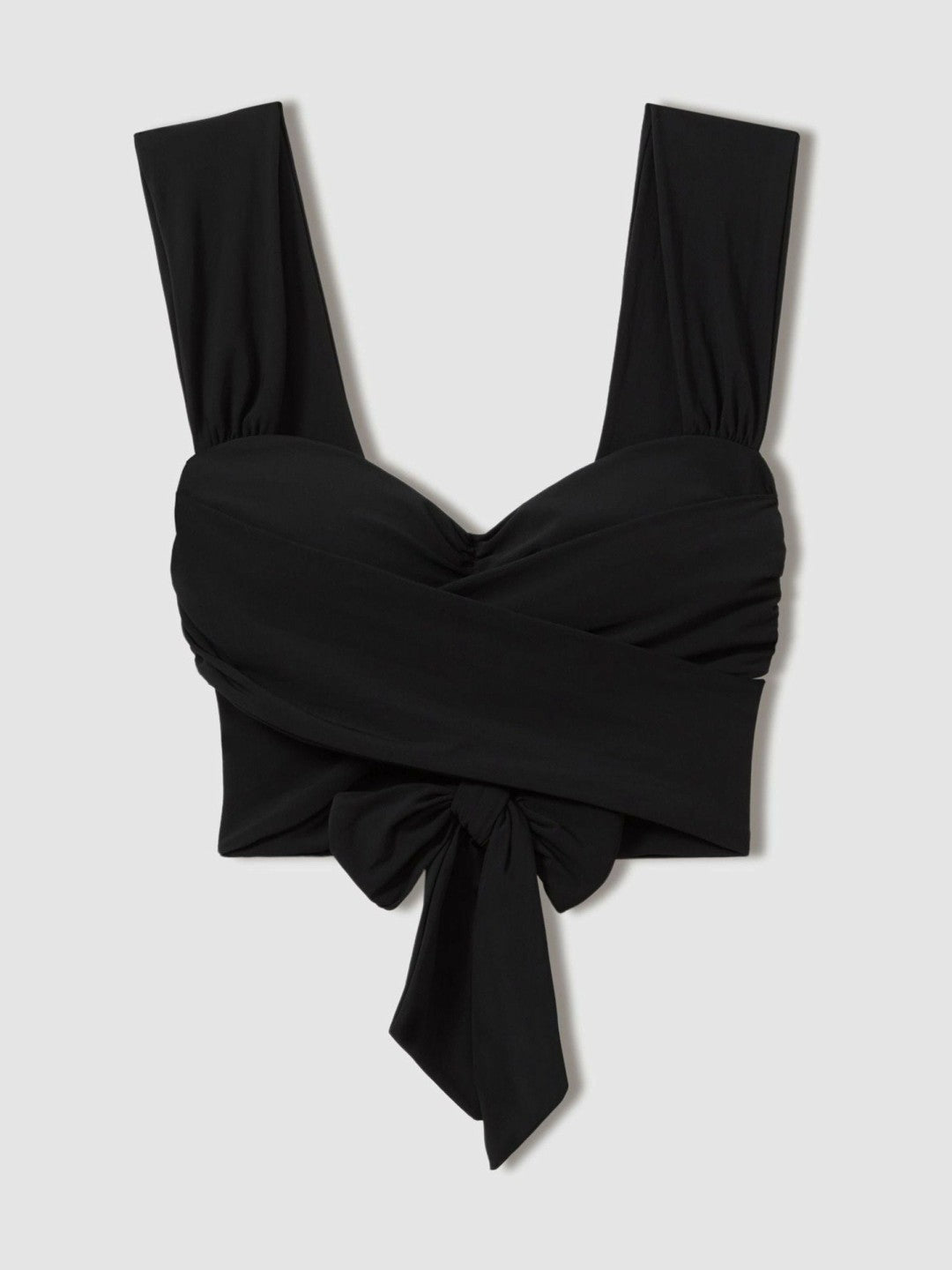 Wrap Design Bikini Top in Black | Reiss Women Featured