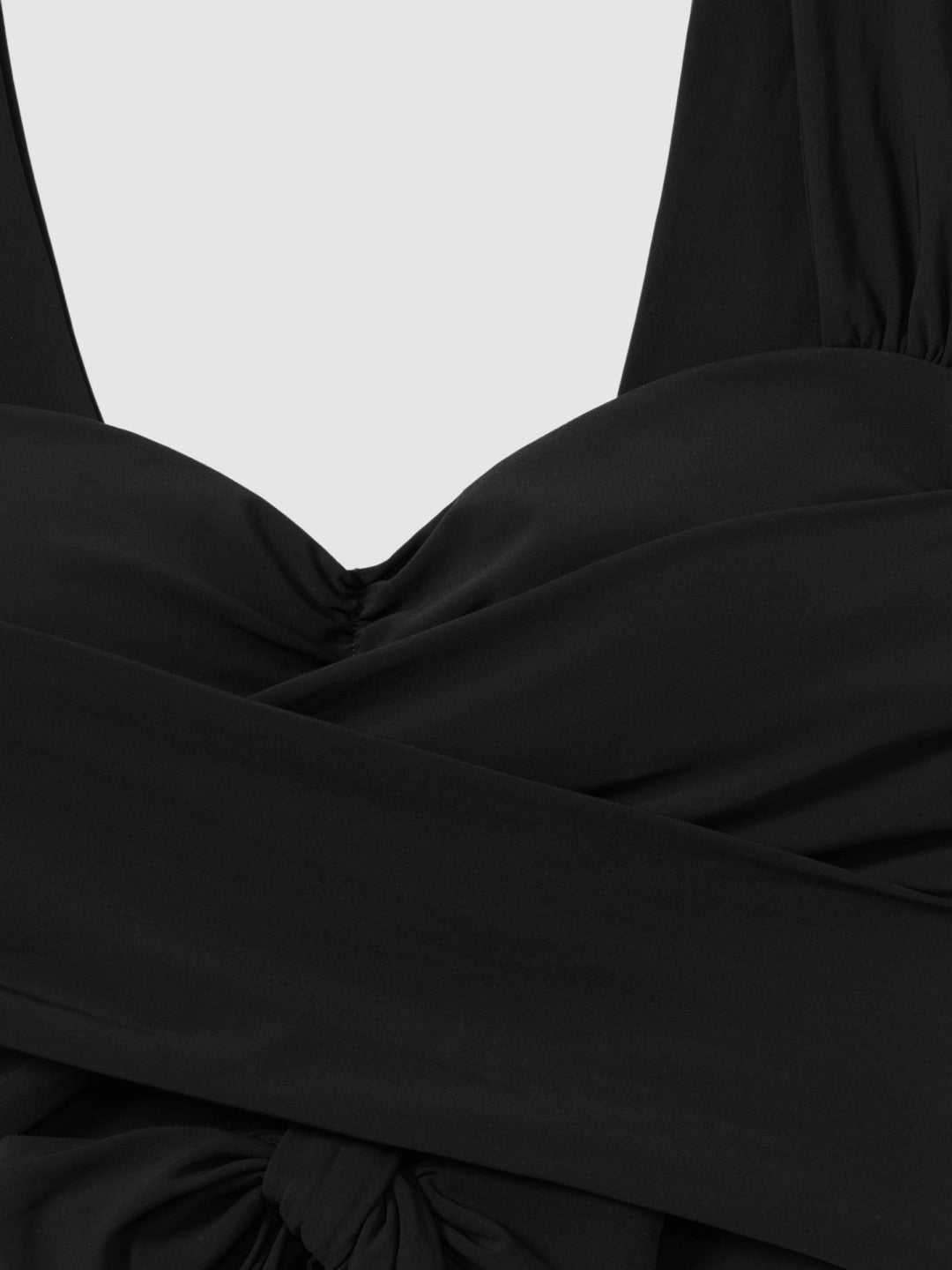 Wrap Design Bikini Top in Black | Reiss Women Featured