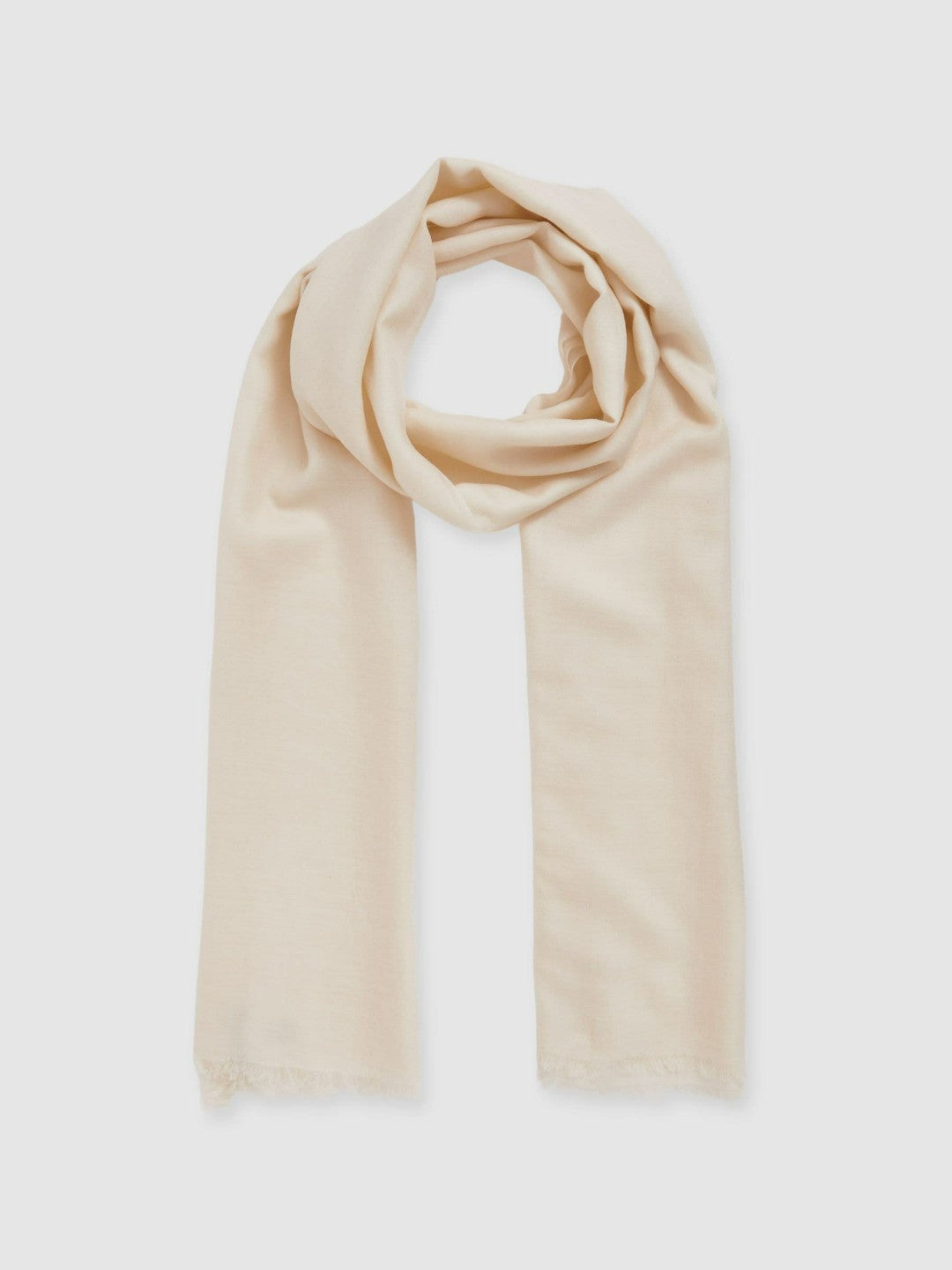 Wool-Cashmere Lightweight Scarf in Off White | Reiss Women Exclusive