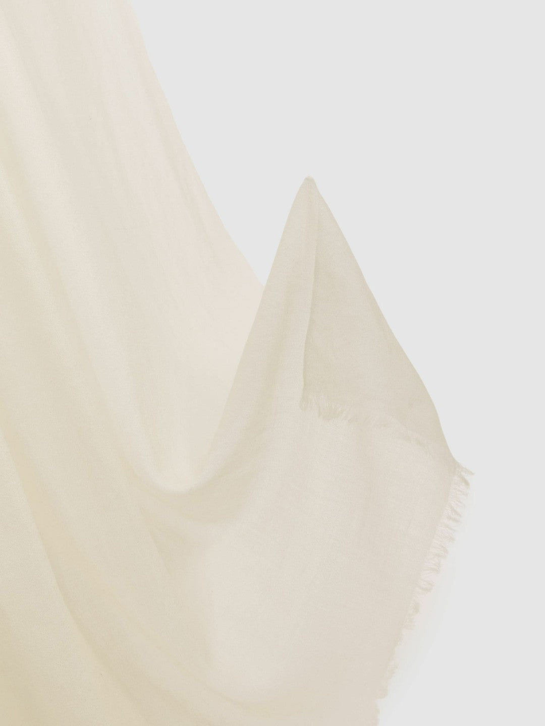 Wool-Cashmere Lightweight Scarf in Off White | Reiss Women Exclusive