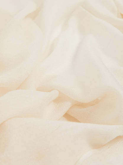 Wool-Cashmere Lightweight Scarf in Off White | Reiss Women Exclusive