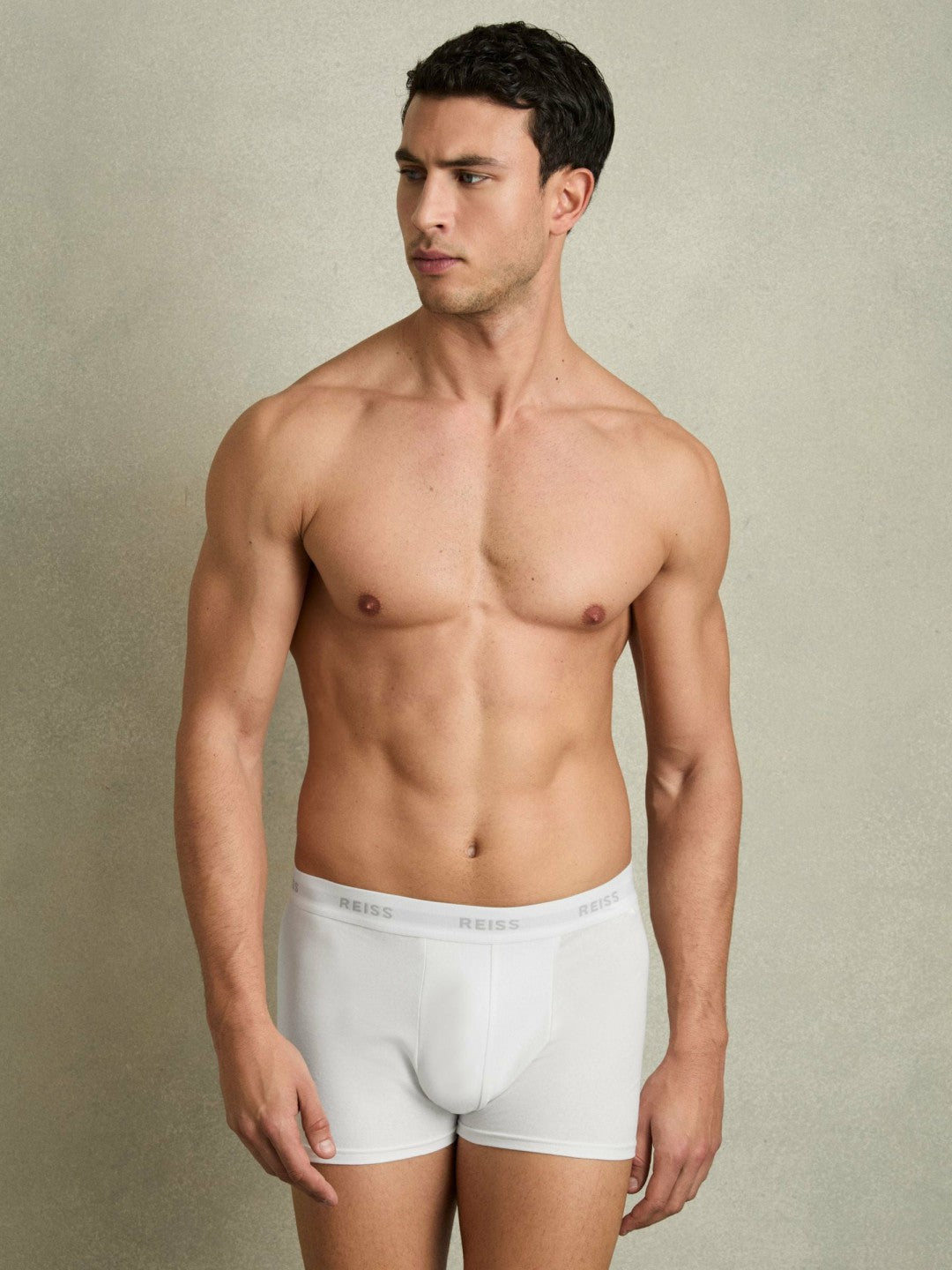 Three Pack Cotton Boxers in White | Reiss Men New