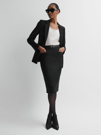 Petite Tailored Pencil Skirt in Black | Reiss Women Best Seller