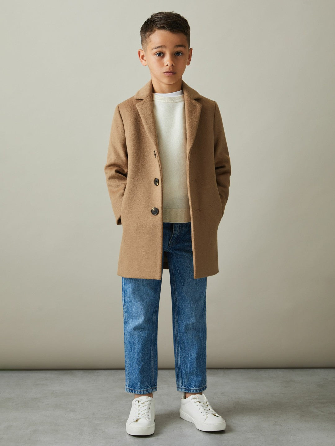 13-14 yrs Single Breasted Overcoat in Camel | Reiss Children & Baby Trending