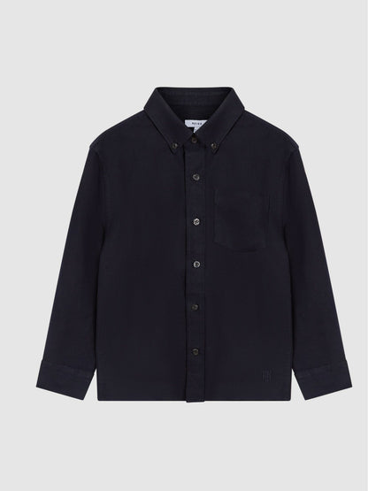 3-9 yrs Button Down Oxford Shirt in Navy | Reiss Children & Baby Featured