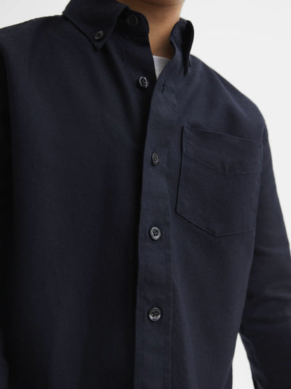 3-9 yrs Button Down Oxford Shirt in Navy | Reiss Children & Baby Featured