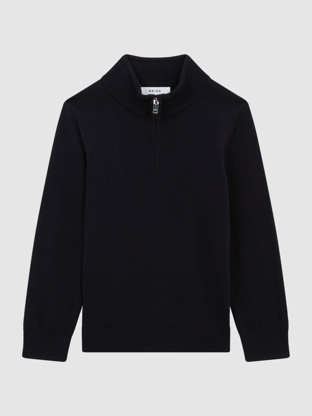 3-9 yrs Merino Wool Zip-Neck Jumper in Navy | Reiss Children & Baby New