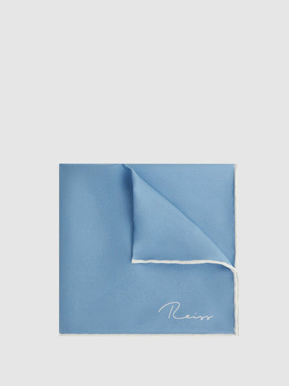 Plain Silk Pocket Square in Soft Blue | Reiss Men Popular