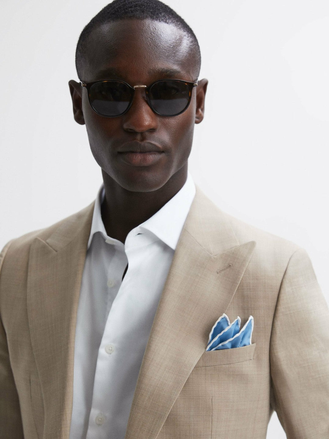 Plain Silk Pocket Square in Soft Blue | Reiss Men Popular