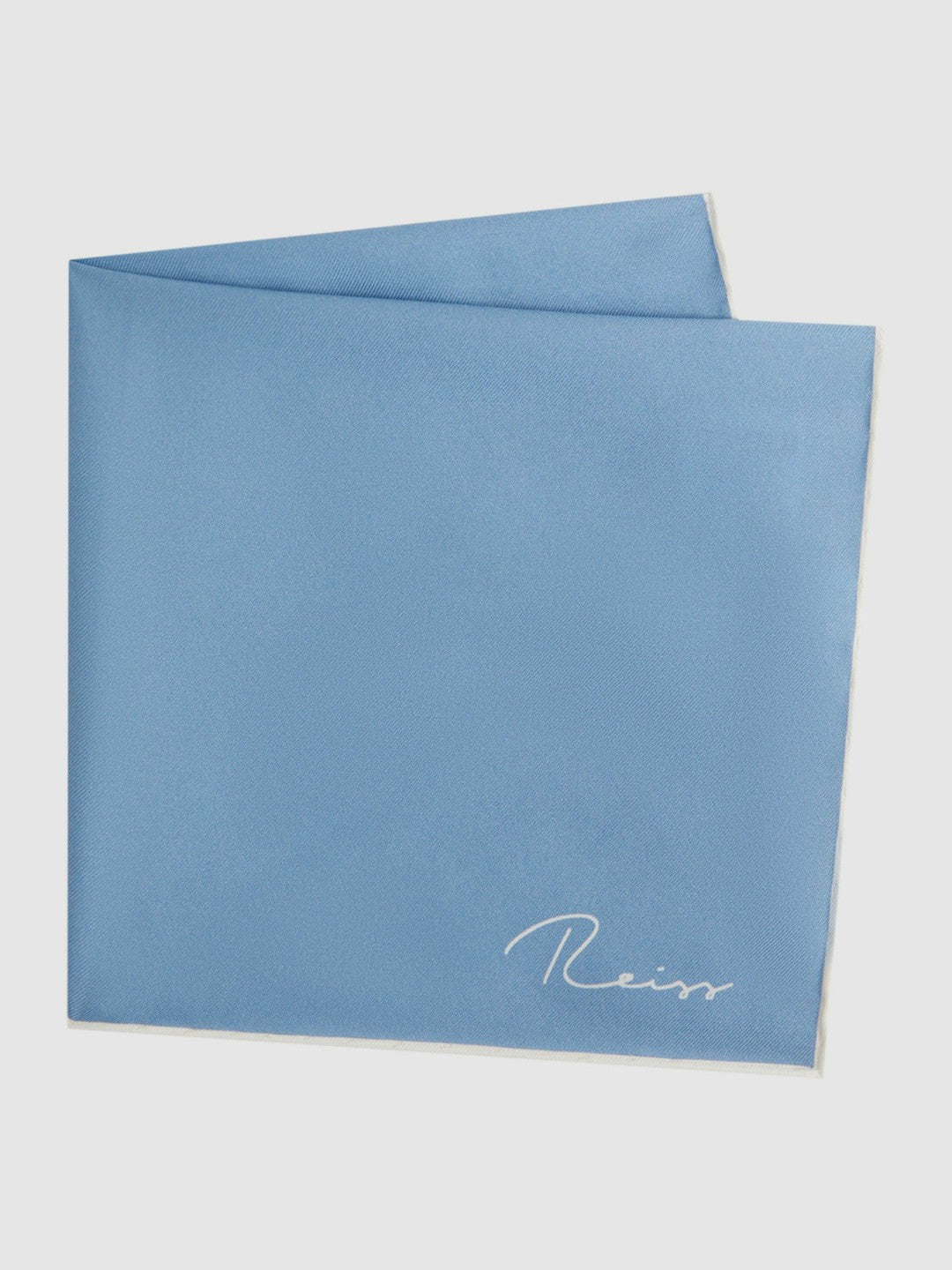 Plain Silk Pocket Square in Soft Blue | Reiss Men Popular