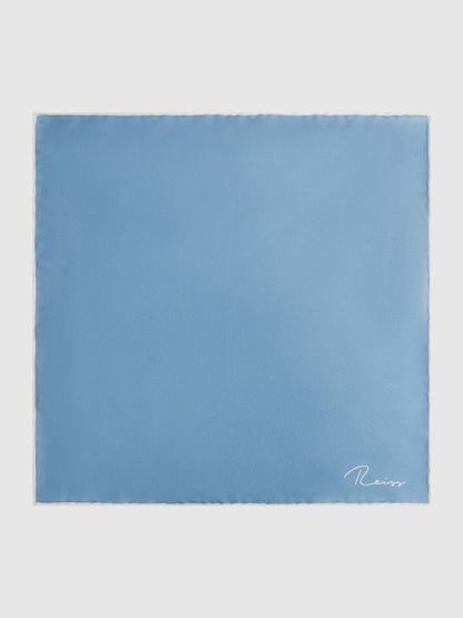 Plain Silk Pocket Square in Soft Blue | Reiss Men Popular