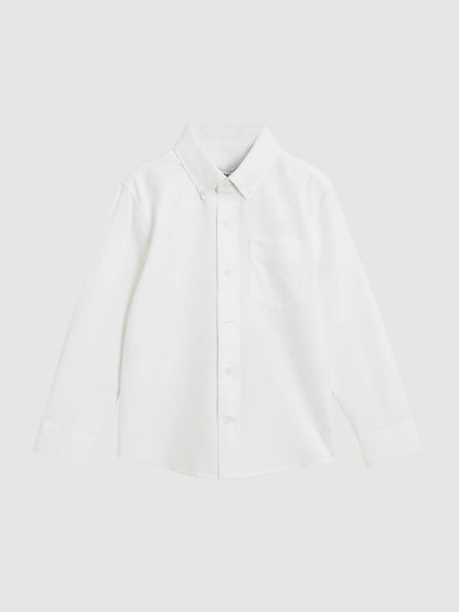 9-14 yrs Button Down Oxford Shirt in White | Reiss Children & Baby New
