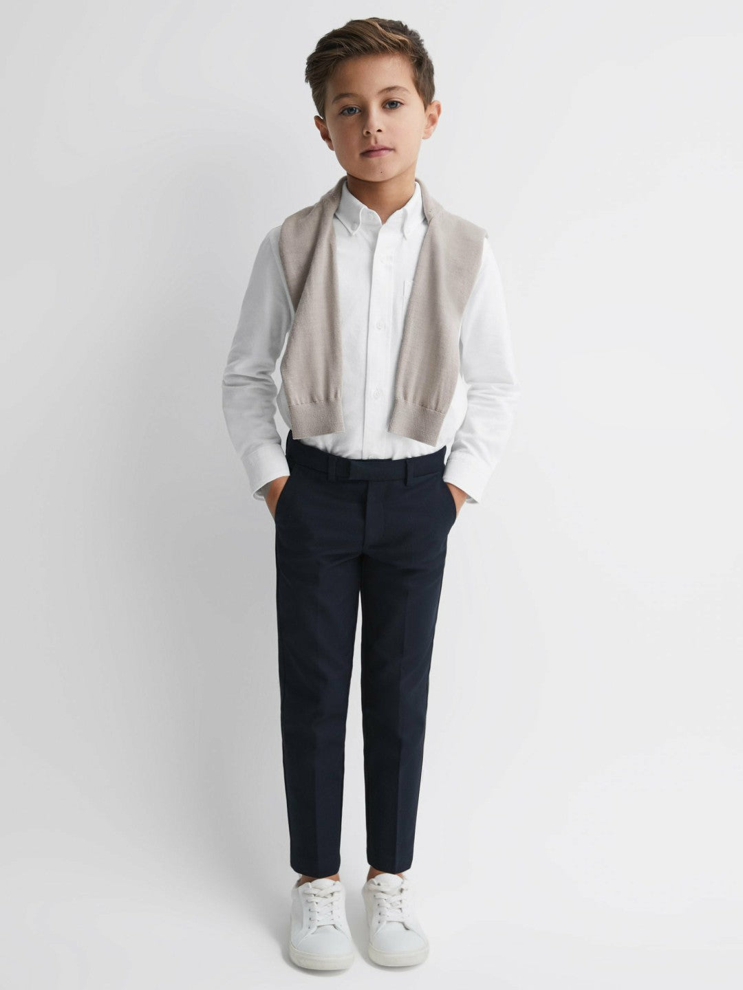 9-14 yrs Button Down Oxford Shirt in White | Reiss Children & Baby New