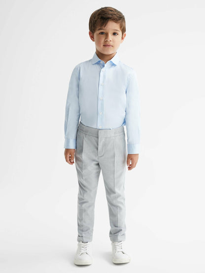 4-9 yrs Slim-Fit Cotton Shirt in Soft Blue | Reiss Children & Baby Best Seller