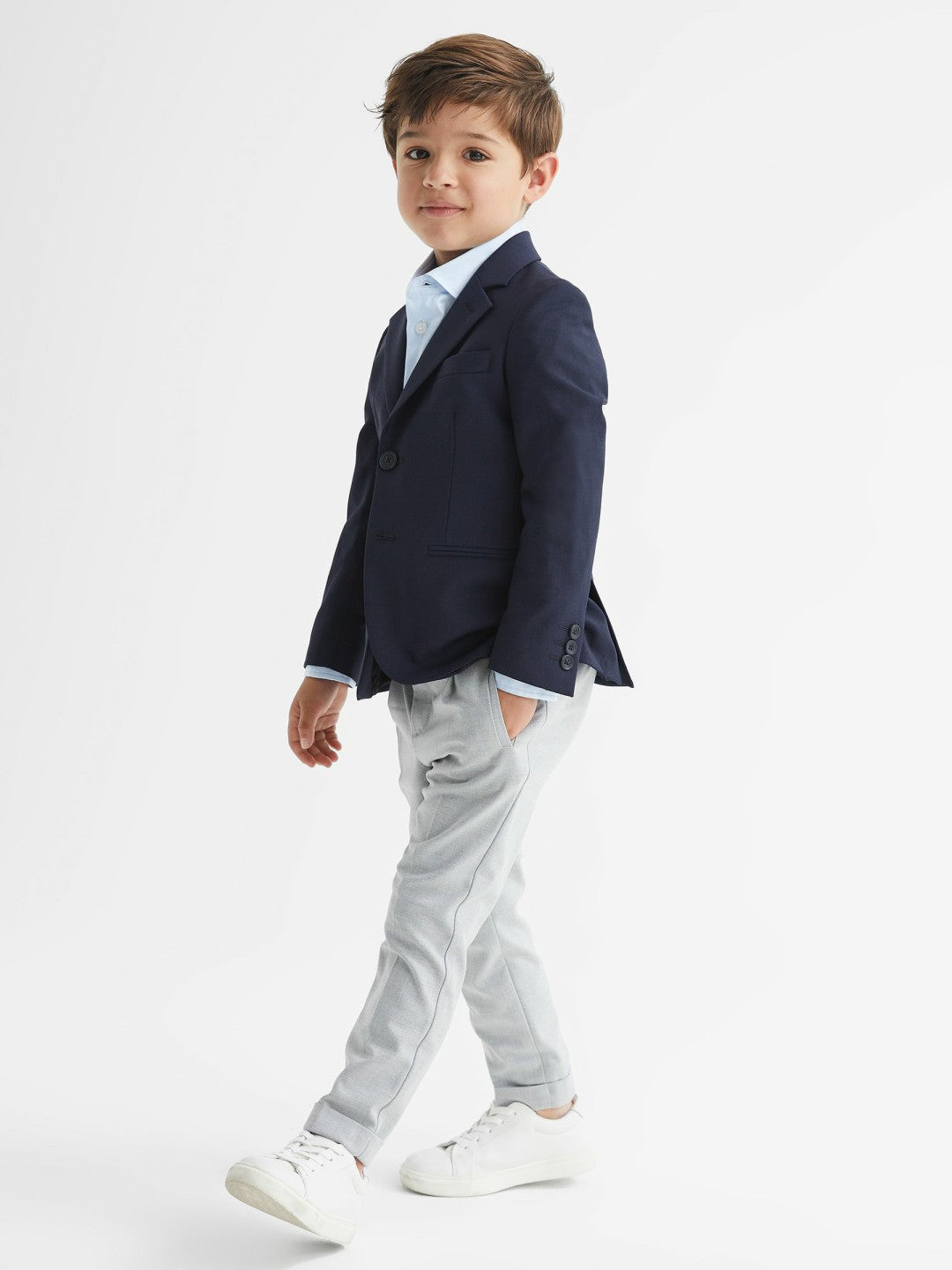 4-9 yrs Slim-Fit Cotton Shirt in Soft Blue | Reiss Children & Baby Best Seller