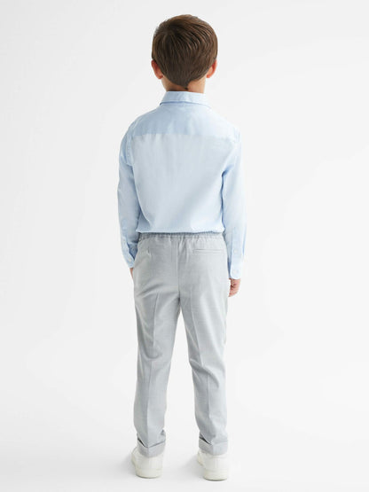 4-9 yrs Slim-Fit Cotton Shirt in Soft Blue | Reiss Children & Baby Best Seller