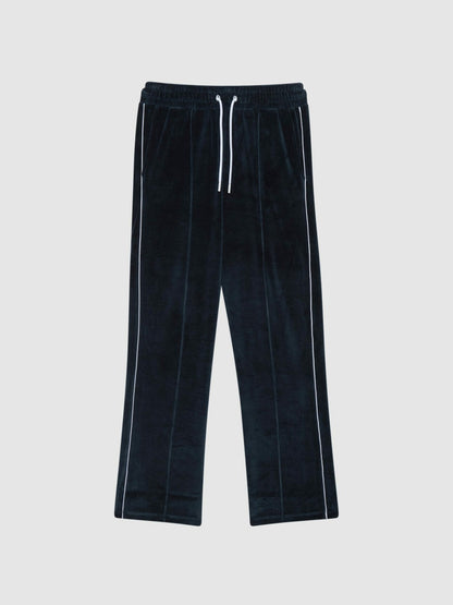 Velour Jogger With Piping in Navy | Reiss Men Signature