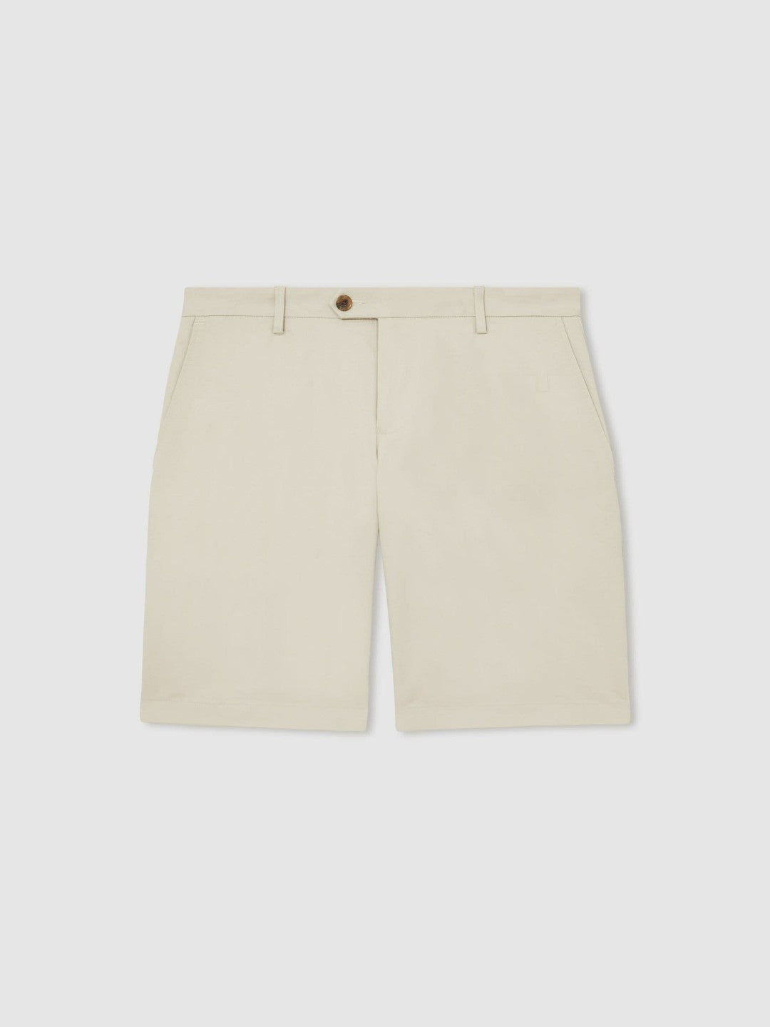 Cotton Chino Shorts With Stretch in Stone | Reiss Men Featured
