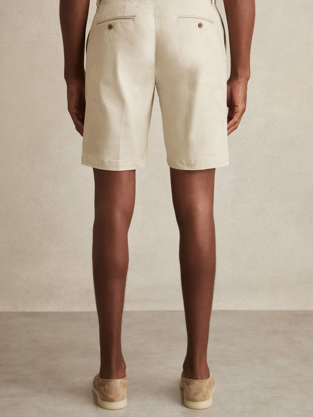 Cotton Chino Shorts With Stretch in Stone | Reiss Men Featured