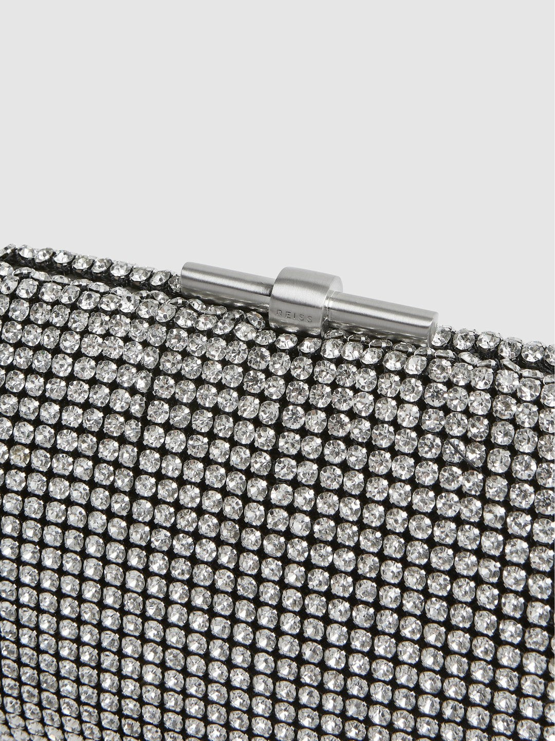 Embellished Clutch Bag in Silver | Reiss Women Exclusive