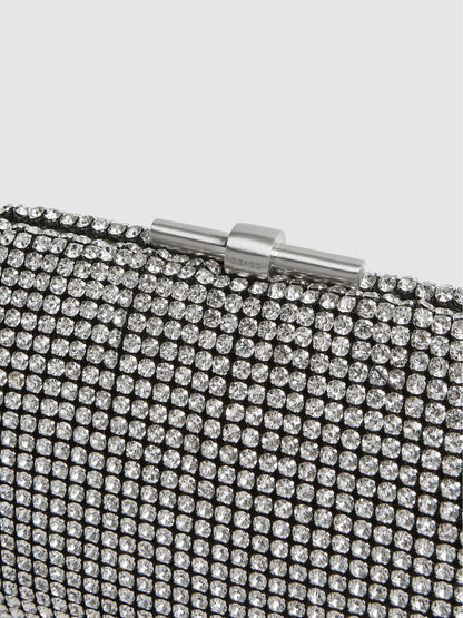 Embellished Clutch Bag in Silver | Reiss Women Exclusive