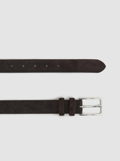 Suede Belt in Chocolate | Reiss Men Exclusive
