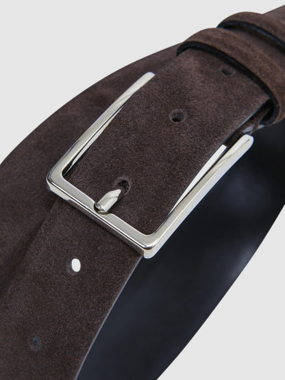 Suede Belt in Chocolate | Reiss Men Exclusive
