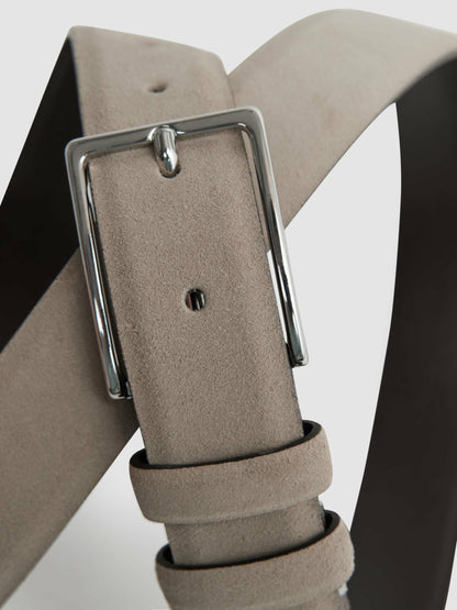 Suede Belt in Stone | Reiss Men Exclusive