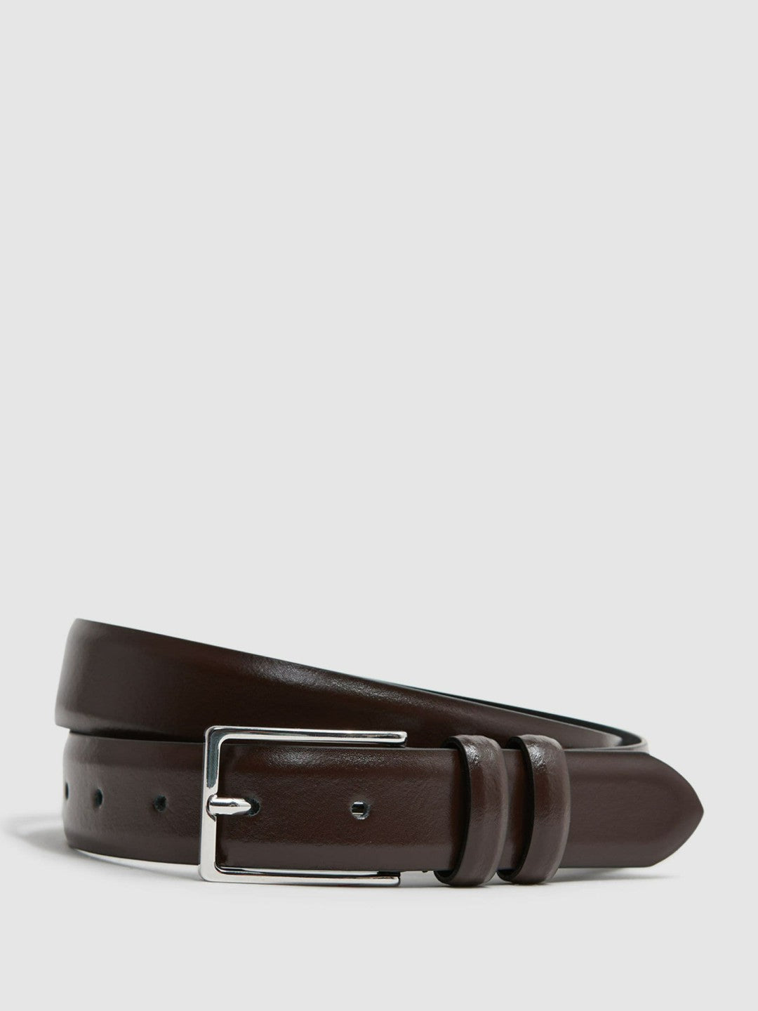 Smooth Leather Belt in Chocolate | Reiss Men Popular