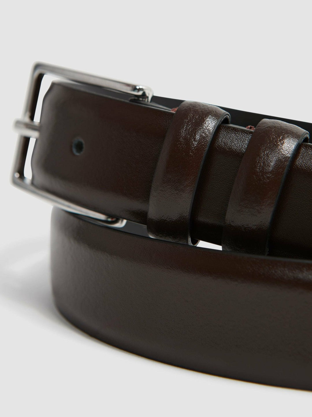 Smooth Leather Belt in Chocolate | Reiss Men Popular