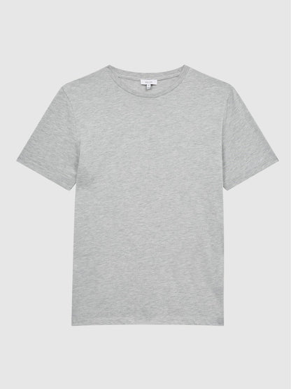 Cotton Crew Neck T-Shirt in Grey Marl | Reiss Men Exclusive