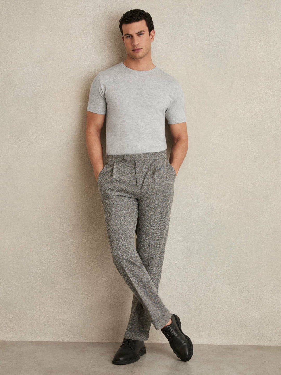 Cotton Crew Neck T-Shirt in Grey Marl | Reiss Men Exclusive