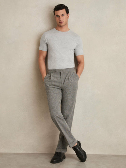 Cotton Crew Neck T-Shirt in Grey Marl | Reiss Men Exclusive