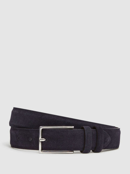 Suede Belt in Navy | Reiss Men Premium