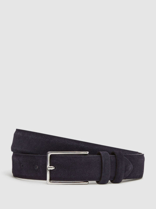 Suede Belt in Navy | Reiss Men Premium