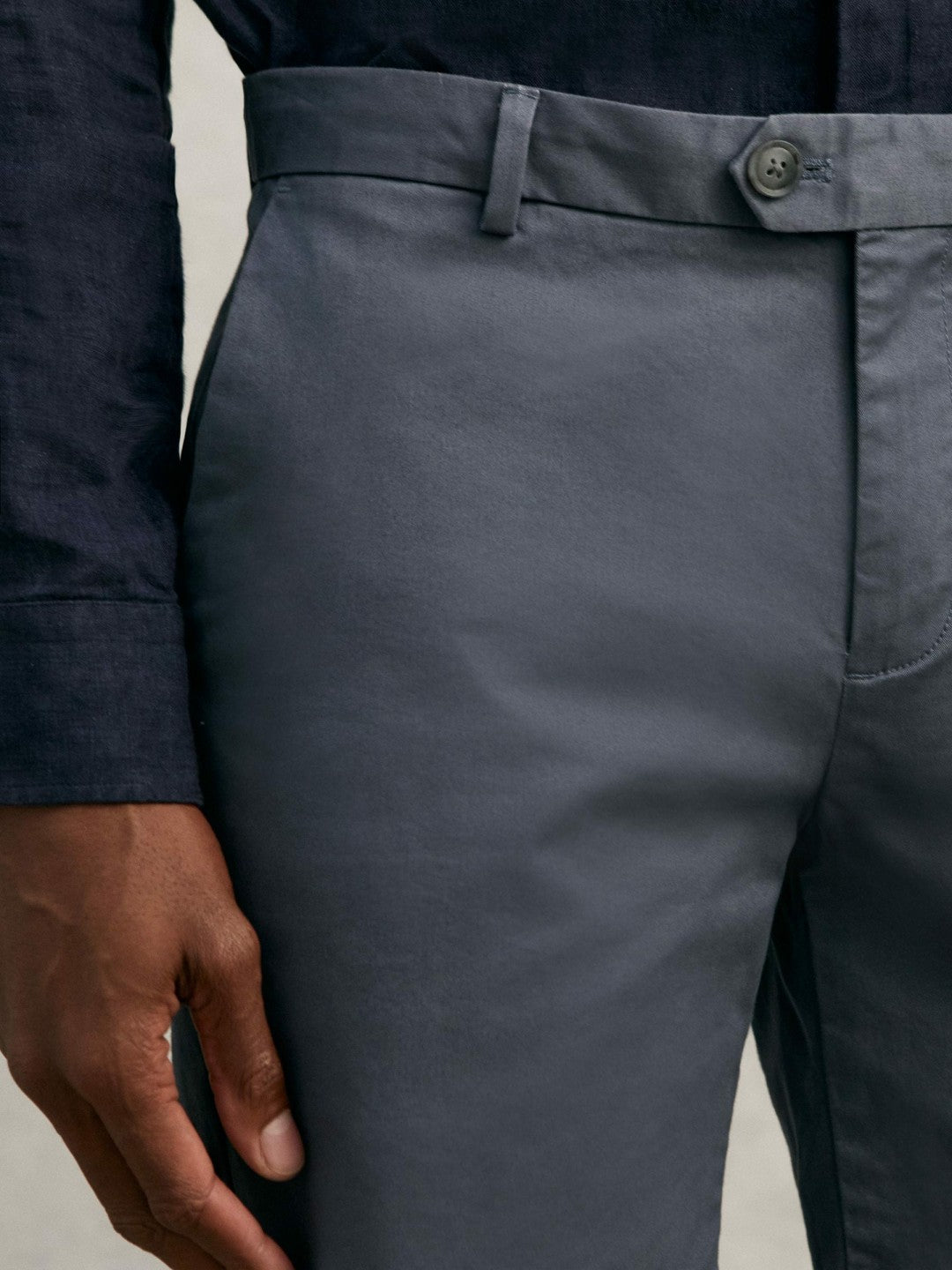 Short Length Casual Chino Shorts in Airforce Blue | Reiss Men Featured
