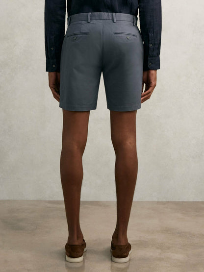 Short Length Casual Chino Shorts in Airforce Blue | Reiss Men Featured