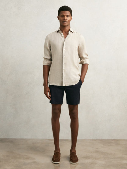 Short Length Casual Chino Shorts in Navy | Reiss Men Signature