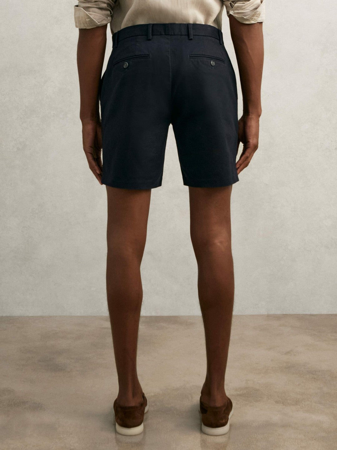 Short Length Casual Chino Shorts in Navy | Reiss Men Signature