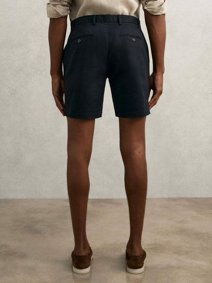 Short Length Casual Chino Shorts in Navy | Reiss Men Signature
