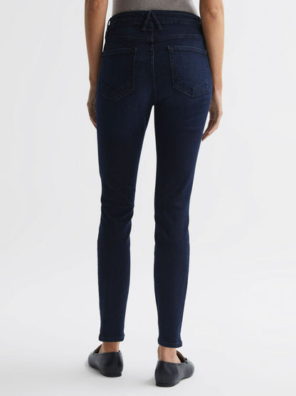 Good American Sculpting Skinny Jeans in Mid Blue | Reiss Women Trending