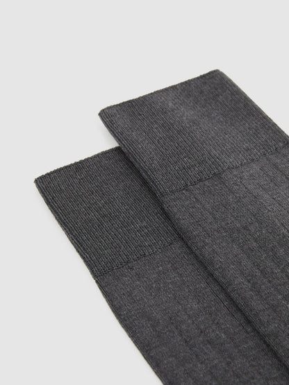 Ribbed Socks in Charcoal | Reiss Men Trending