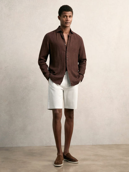 Cotton Chino Shorts with Stretch in Chalk | Reiss Men Best Seller