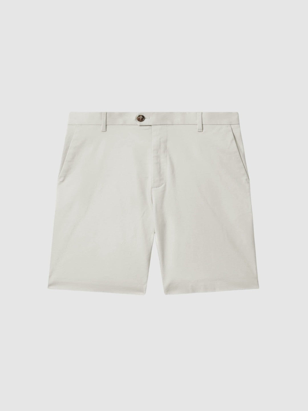 Cotton Chino Shorts with Stretch in Chalk | Reiss Men Best Seller