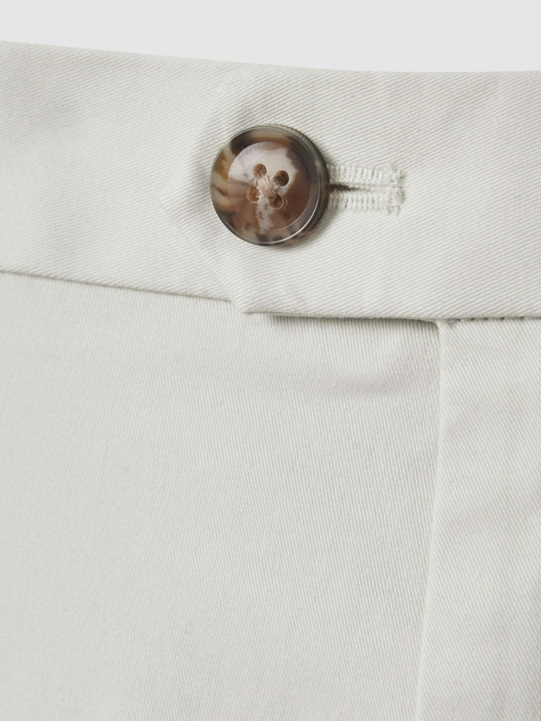 Cotton Chino Shorts with Stretch in Chalk | Reiss Men Best Seller
