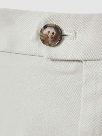Cotton Chino Shorts with Stretch in Chalk | Reiss Men Best Seller
