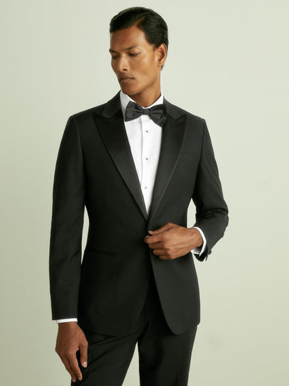Regular Fit Single Breasted Tuxedo Jacket in Black | Reiss Men Best Seller